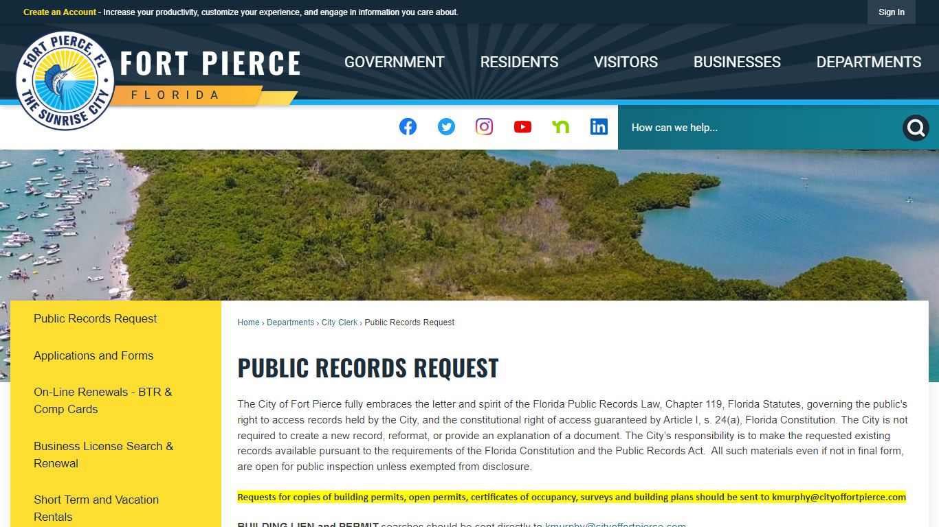 Public Records Request | Fort Pierce, FL - Official Website